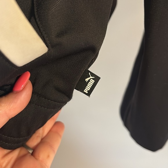 Puma women’s Black and White Track zip up Jacket mid weight spring summer M - Picture 8 of 15
